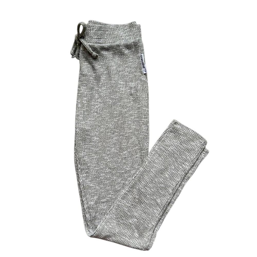 Gymshark Marled Knit Ribbed Drawstring Jogger Pants S Green Athleisure Comfort